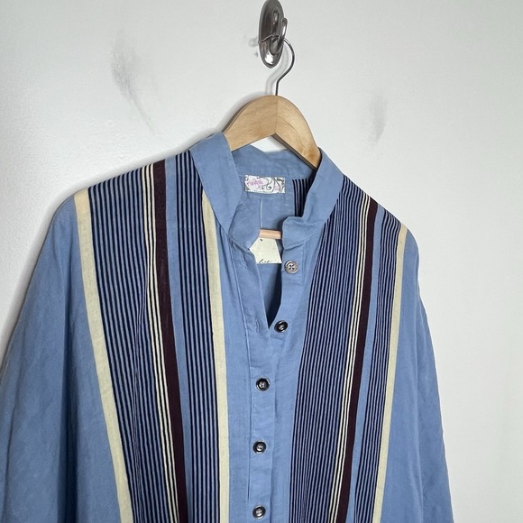 Free People Vacation Mode Kaftan Dress Blue Womens One Size Coastal Boho Resort - Picture 3 of 10